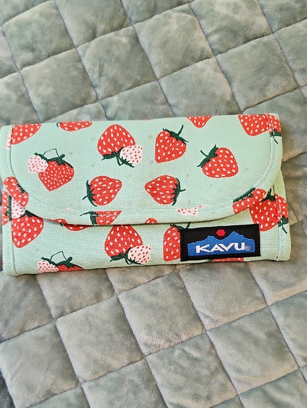 KAVU Strawberry Print Trifold Wallet
